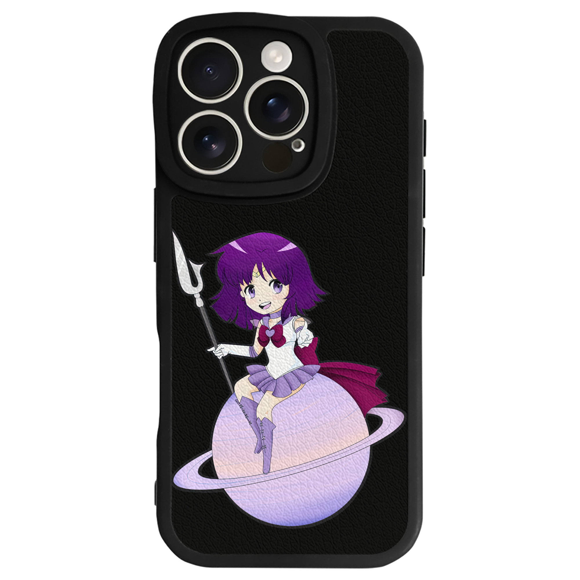 （画像用） 美少女戦士セーラームーン 土萠ほたる Sailor Moon Tomoe Hotaru （セーラーサターン；Sailor Saturn） 【iPhone 16シリーズ対応】シリコンスマホケース（レザー調） 材質：シリコン